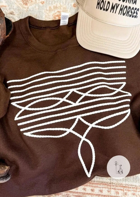 Cowboy Stitch Puff Print Sweatshirt graphic sweatshirt Poet Street Boutique
