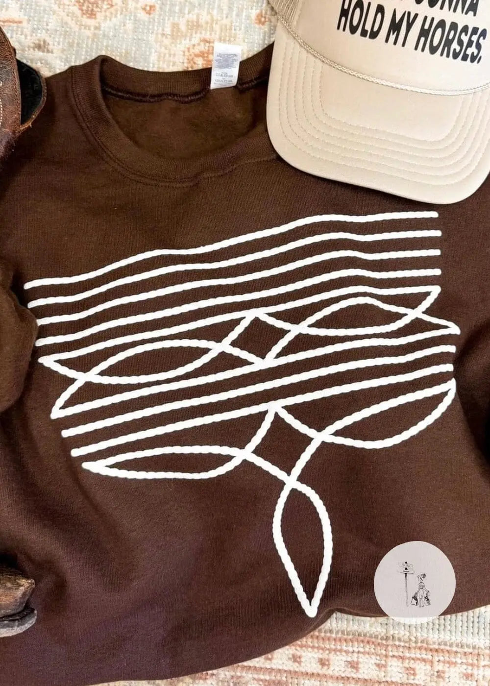 Cowboy Stitch Puff Print Sweatshirt graphic sweatshirt Poet Street Boutique