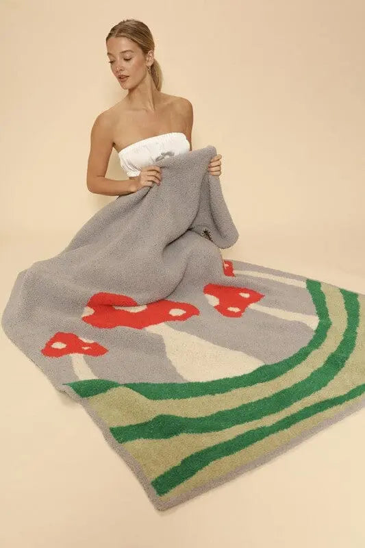 Cozy Comfy Novelty Blanket novelty throw blanket Poet Street Boutique Mushroom Field One Size