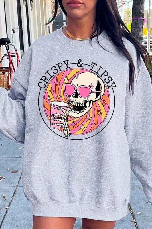 Crispy&Tipsy Graphic Fleece Sweatshirts Color Bear ASH S
