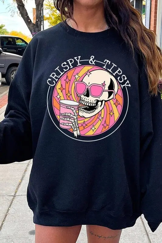 Crispy&Tipsy Graphic Fleece Sweatshirts Color Bear BLACK S