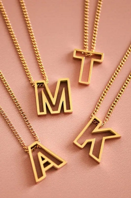 Cutout Initial Letter Personalized Necklace Dani & Em