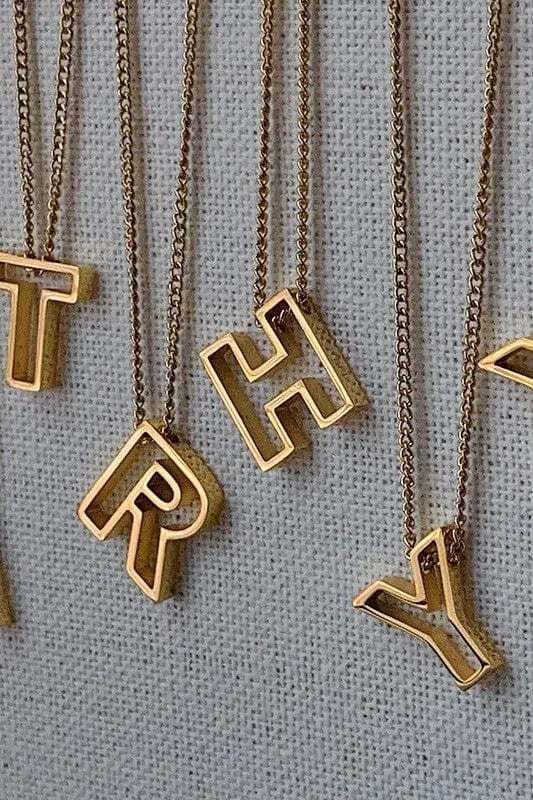 Cutout Initial Letter Personalized Necklace Dani & Em A 1