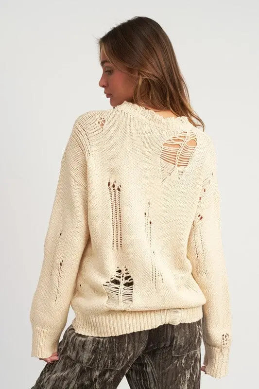 DISTRESSED OVERSIZED SWEATER Emory Park
