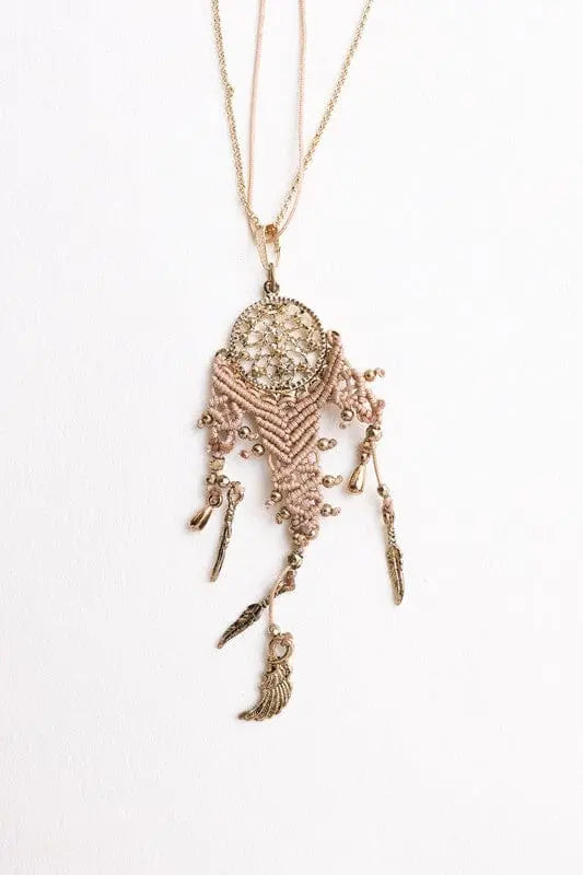 Dream Weave Medallion Necklace Leto Accessories Antique Gold One Size