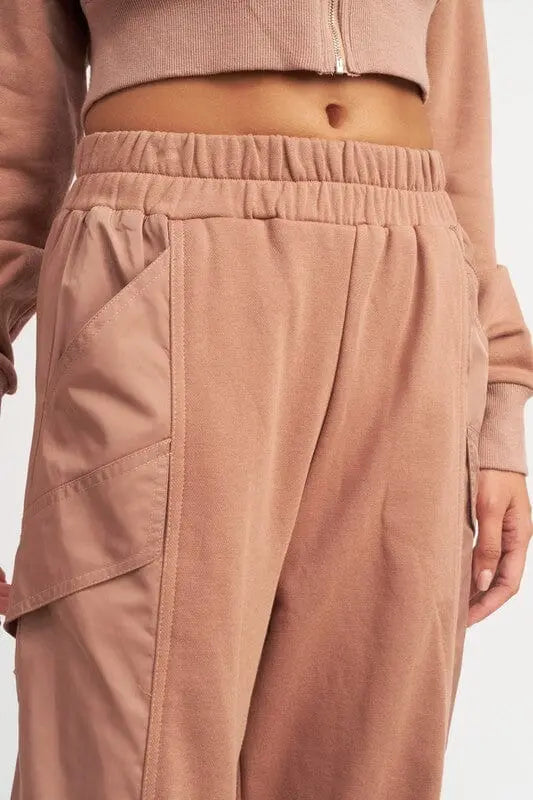 Dusty Mauve Cargo Joggers joggers Emory Park