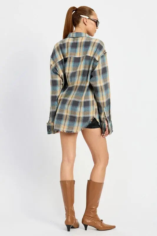 Emory Park Acid Wash Cotton Flannel Shirt Emory Park