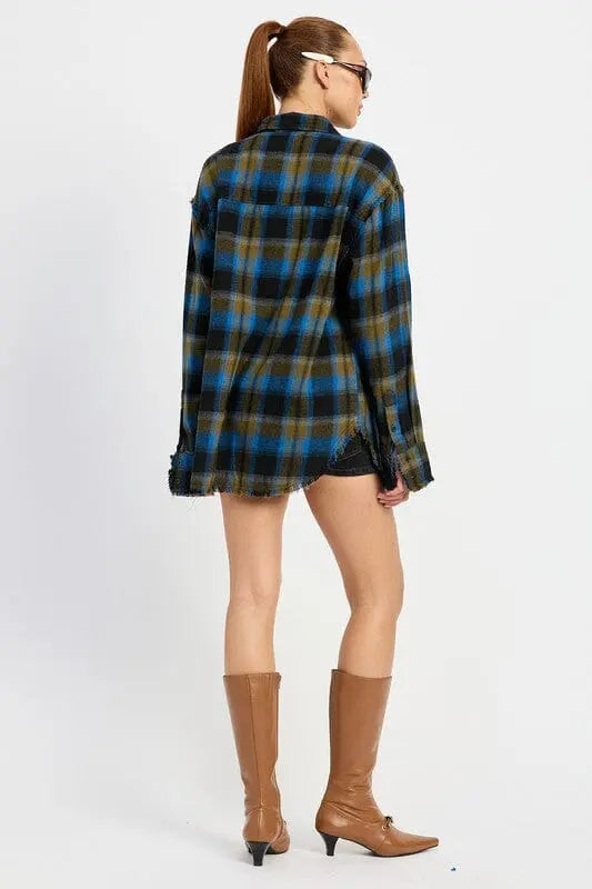 Emory Park Acid Wash Cotton Flannel Shirt Emory Park