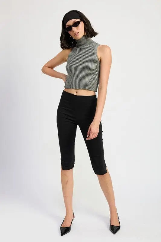 Emory Park Turtleneck Ribbed Tank Ribbed sleeveless turtleneck Emory Park