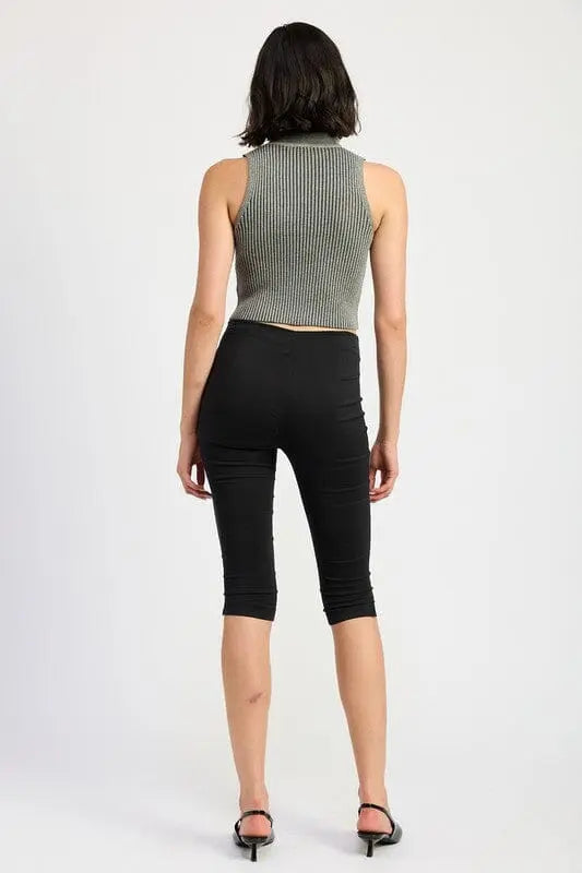 Emory Park Turtleneck Ribbed Tank Ribbed sleeveless turtleneck Emory Park