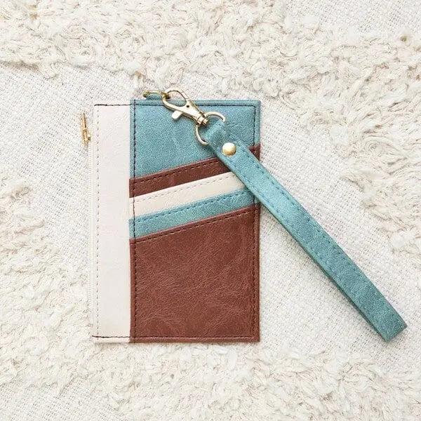 Everyday Card Wristlet Wallet Holder credit card holder Poet Street Boutique Teal 1