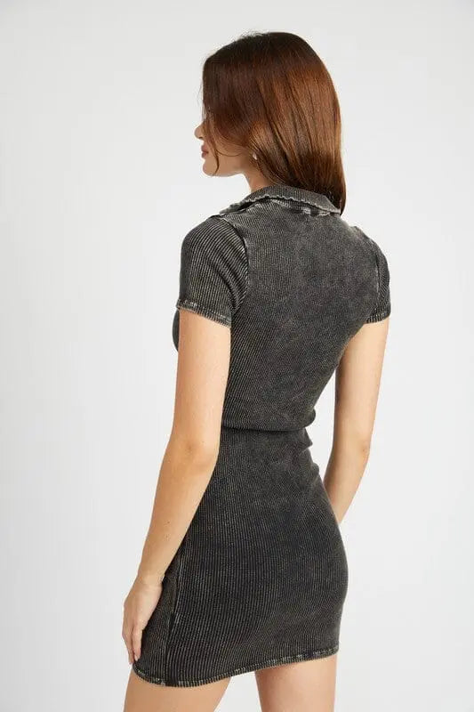 Exposed Seam Collared Mini Dress Emory Park