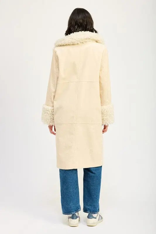 FAUX FUR MID TRENCH COAT Emory Park