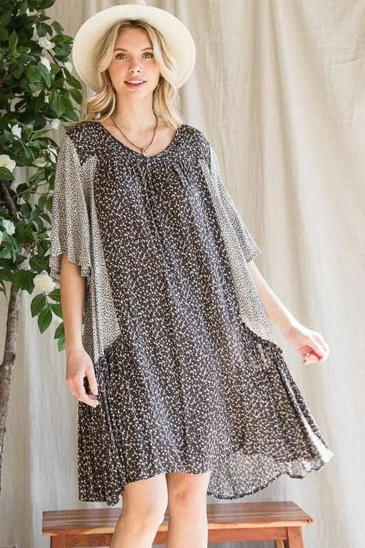 FLORAL PRINT RUFFLE DRESS Jade By Jane