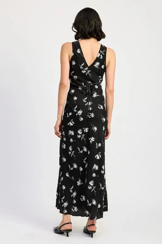 FLORAL V NECK MAXI DRESS Emory Park