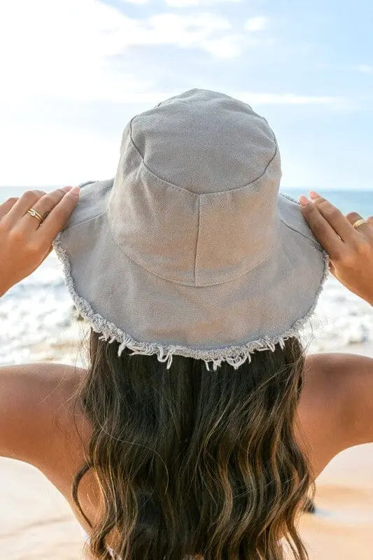 Frayed Edge Canvas Bucket Hat Aili's Corner