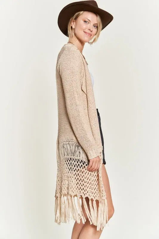 Fringe Knit Cardigan sweater fringe cardigan Jade By Jane