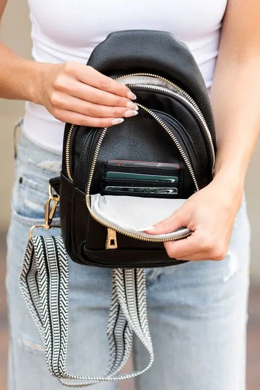 Genevive Sling Crossbody vegan sling bag crossbody Poet Street Boutique