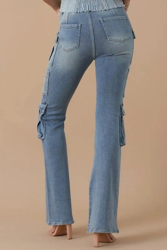 HIGH RISE CARGO BOOT JEANS Insane Gene