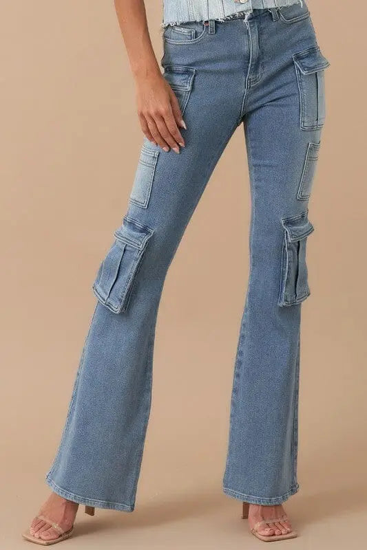 HIGH RISE CARGO BOOT JEANS Insane Gene
