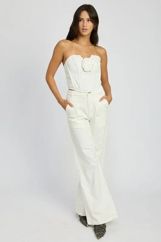 HIGH WAISTED WIDE LEG PANTS Emory Park