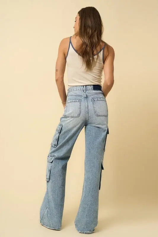 Insane Gene Crossover Relaxed Cargo Jeans cargo denime jeans Insane Gene