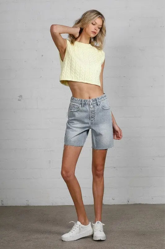 Insane Gene High Rose Bermuda Shorts denim bermuda shorts Insane Gene