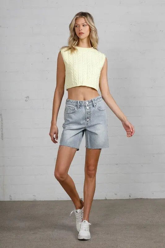 Insane Gene High Rose Bermuda Shorts denim bermuda shorts Insane Gene MEDIUM S
