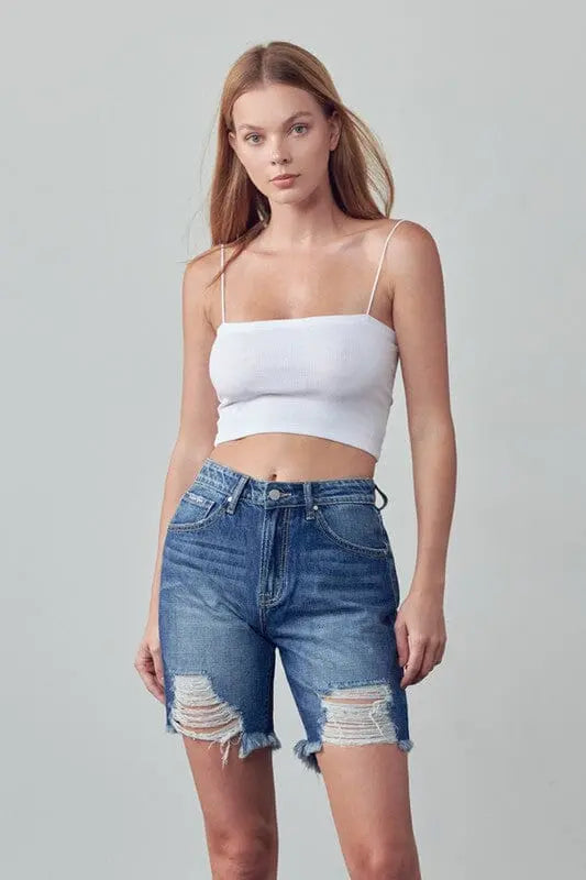 Insane Gene HR Ripped Bermuda Denim Shorts bermuda denim short Denim Lab USA