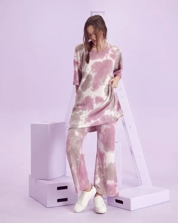Jade By Jane Brushed Rib Tie Dye Set tie dye lounge set Jade By Jane