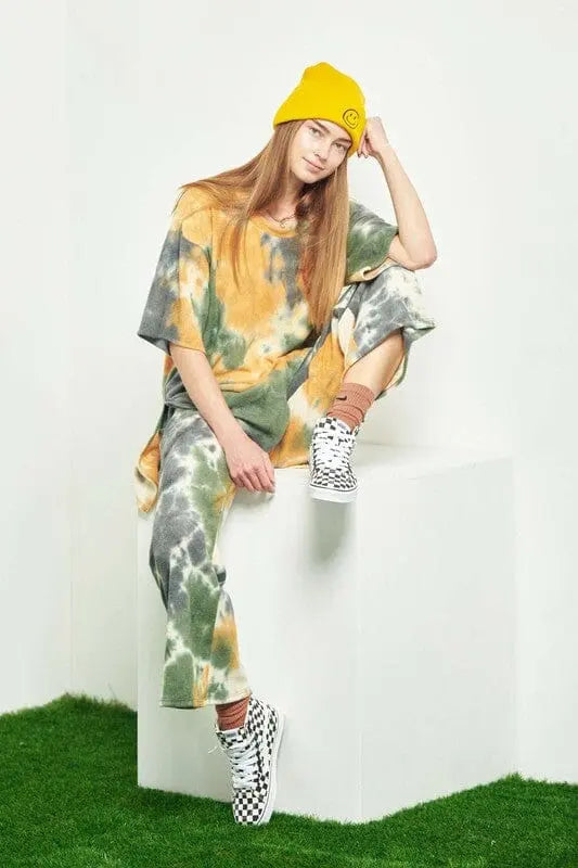 Jade By Jane Brushed Rib Tie Dye Set tie dye lounge set Jade By Jane