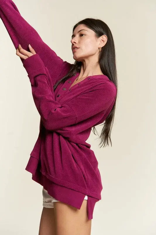 Jade By Jane Chenille Ribbed Hooded Sweatshirt chenille ribbed hoodie Jade By Jane