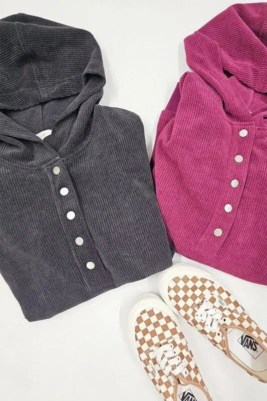 Jade By Jane Chenille Ribbed Hooded Sweatshirt chenille ribbed hoodie Jade By Jane