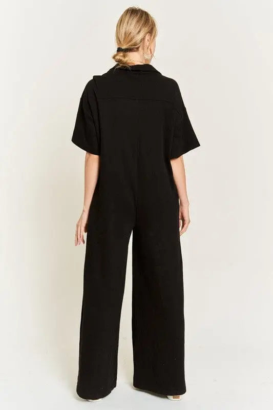 Jade By Jane Collar Shirt Wide leg Jumpsuit lounge jumpsuit Jade By Jane