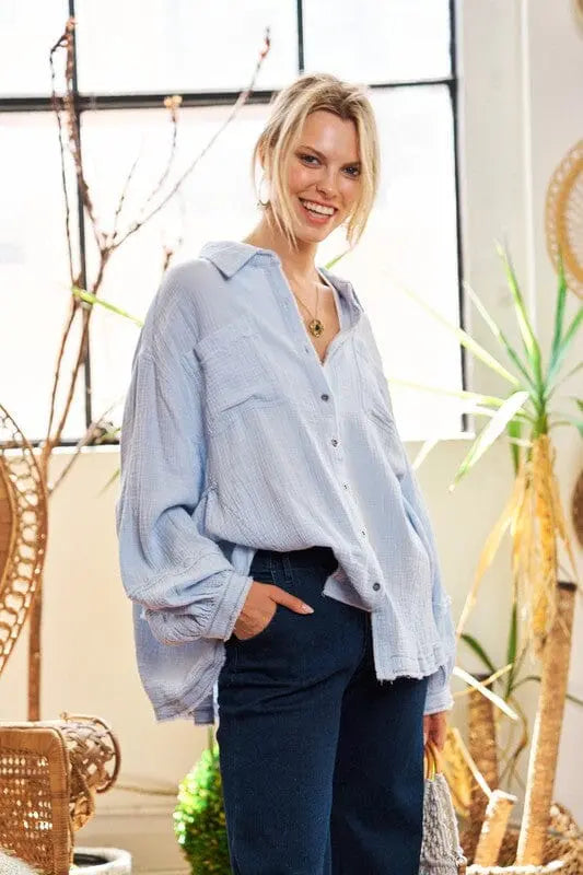 Jade By Jane Cotton Gauze Blouse cotton gauze blouse Jade By Jane