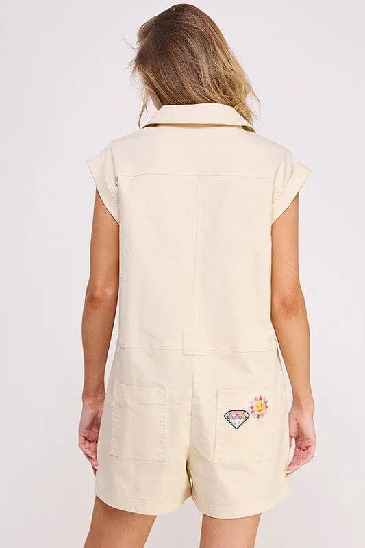 Jade By Jane Cotton Utility Romper Cotton twill utility romper Jade By Jane