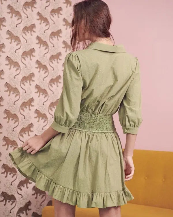 Jade By Jane Eyelet 3/4 Sleeve Mini Dress 3/4 sleeve ruffle dress Jade By Jane