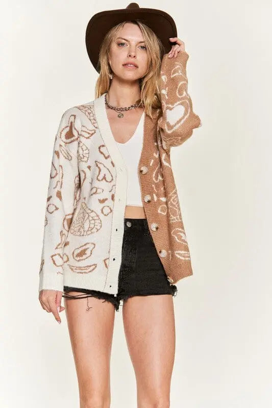 Jade By Jane Heart Paisley Cardigan cardigan Jade By Jane