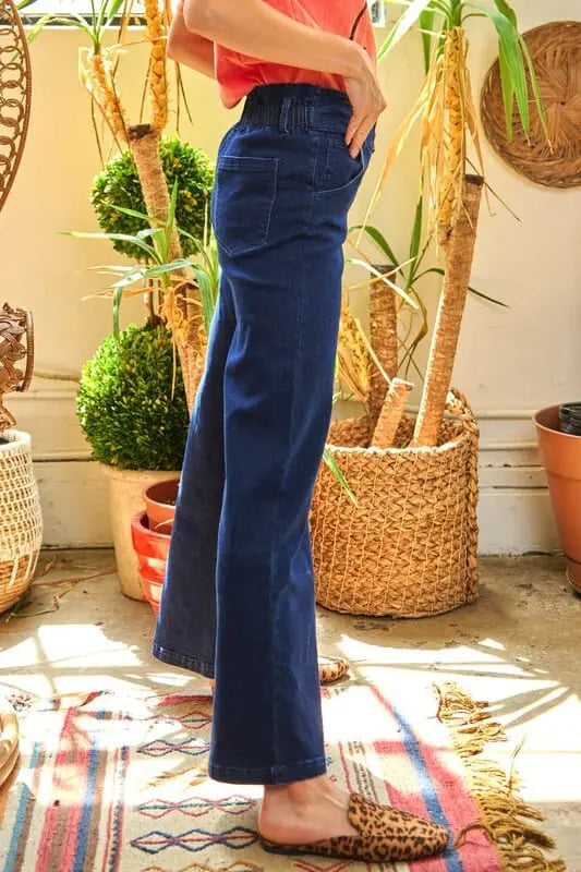 Jade By Jane High Waist Button Wide Leg Jeans high waist wide leg jeans Jade By Jane