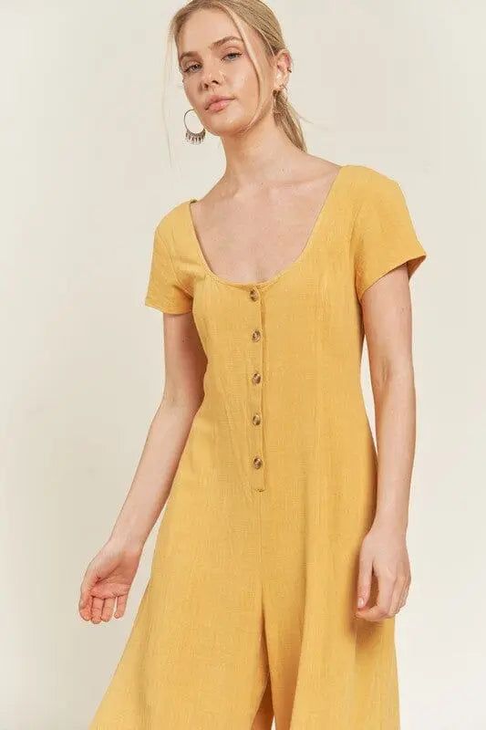 Jade By Jane Linen Button Down Jumpsuit linen jumpsuit Jade By Jane