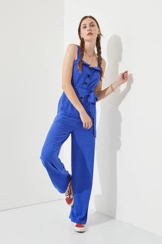 Jade By Jane Linen Button Up Jumpsuit button up jumpsuit Jade By Jane