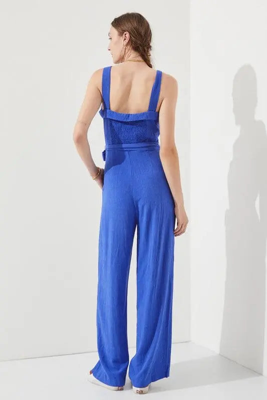 Jade By Jane Linen Button Up Jumpsuit button up jumpsuit Jade By Jane