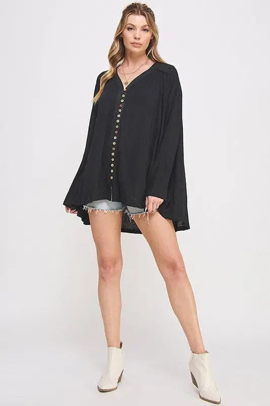 Jade By Jane Oversized Button Down Tunic Oversized wide fit button down tunic Jade By Jane