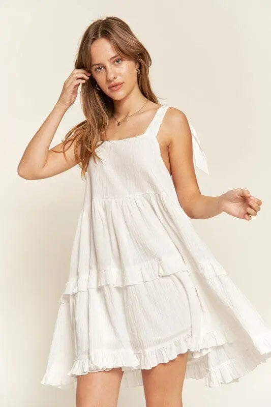 Jade By Jane Square Neck Ruffle Dress ruffle dress Jade By Jane