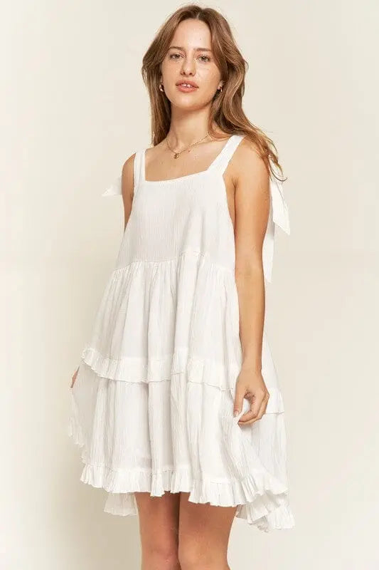 Jade By Jane Square Neck Ruffle Dress ruffle dress Jade By Jane