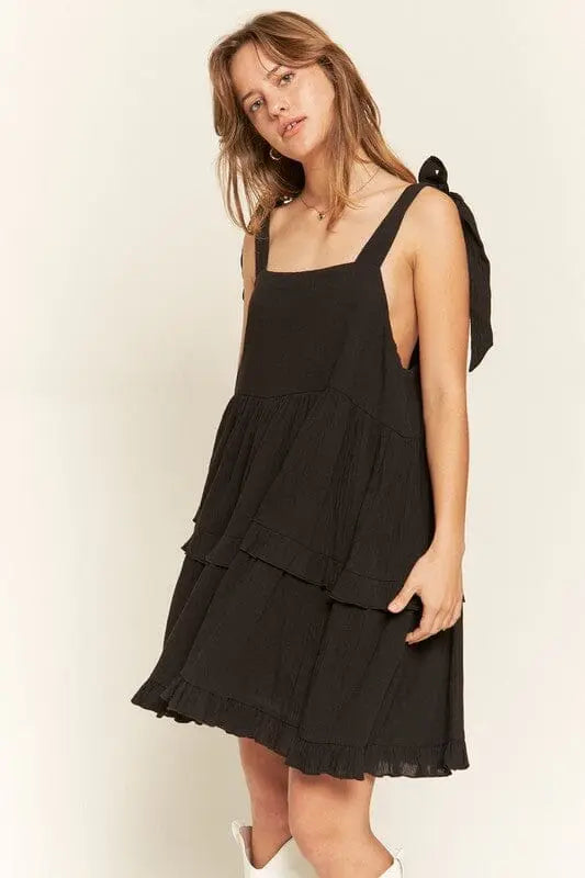 Jade By Jane Square Neck Ruffle Dress ruffle dress Jade By Jane