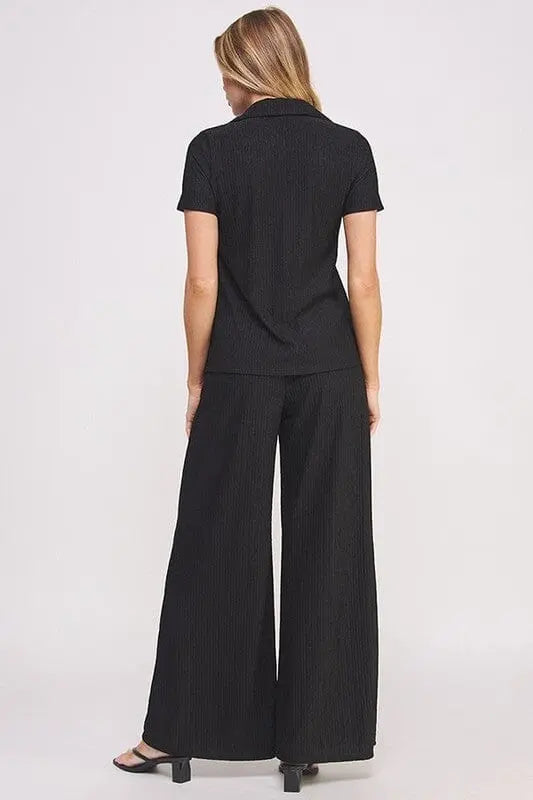Jade By Jane Textured Blouse and Pant Set 2 piece pant set Jade By Jane