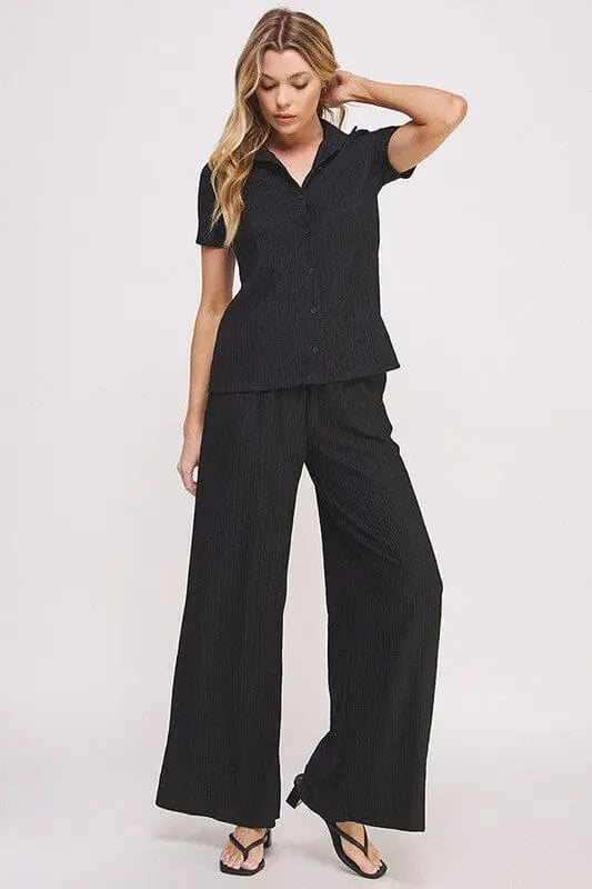 Jade By Jane Textured Blouse and Pant Set 2 piece pant set Jade By Jane