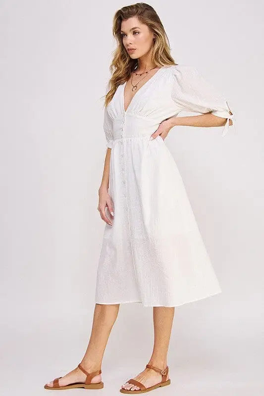 Jade By Jane Textured Button Down Midi Dress midi dress Jade By Jane