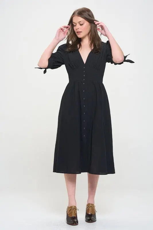 Jade By Jane Textured Button Down Midi Dress midi dress Jade By Jane